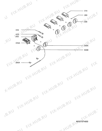 Взрыв-схема плиты (духовки) Aeg Electrolux 10006FF-W CH - Схема узла Functional parts 267